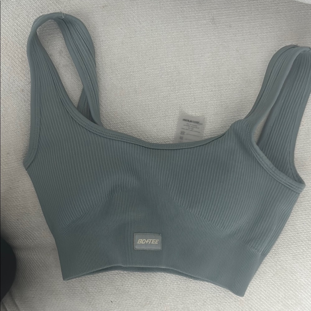 Women's Ribbed Crop Top - Gray